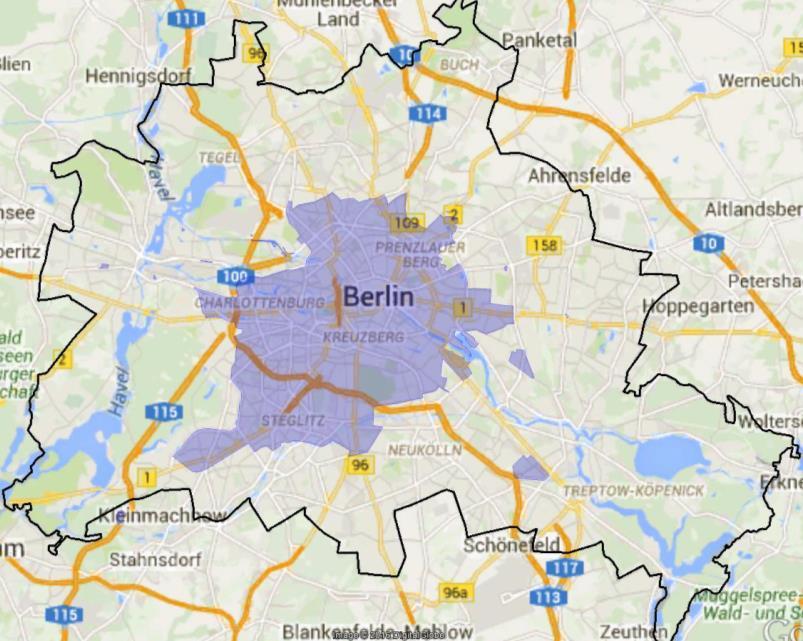 Example: City of Berlin City of Berlin 892 km 2 size 3,5 Mio.