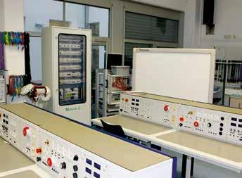 G 09 Electrical engineering laboratory Size 101 m² Workspaces 12 The equipment includes all alternating current and direct current motors, as well as protection exercises and frequency inverters for