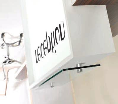 For simple text, opaque cut out vinyl is applied to the rear face of a clear acrylic panel, with your choice of one of