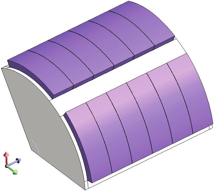 38 A. Młot, M. Korkosz, M. Łukaniszyn Arch. Elect. Eng. Axial segment Fig. 4. Magnet pole segmented into 6 pieces over the active length x z y Rotor 4.