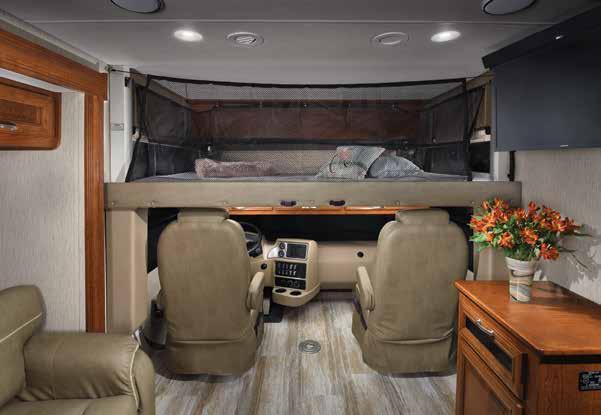 THE OPTIONAL BED LIFT PROVIDES EXTRA SLEEPING QUARTERS, THE