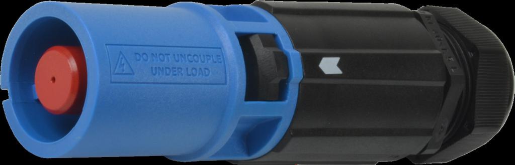 Cable Plug (Line Drain) Style CP CP Connectors utilise a spring-mounted contact with a Double Insulated Sleeve that provides IP2X Finger Protection when unmated.
