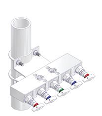 Direct Mount Manifolds - Wafer Style 5 Valve Manifolds Compact Design (Female x Flanged)