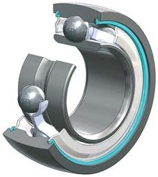 angular contact ball bearings with a split inner or outer ring.