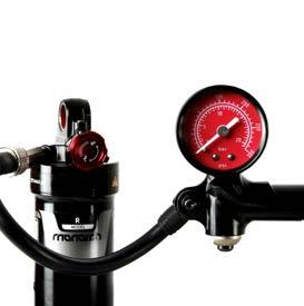 7 Use a shock pump to pressurize the shock to the desired air pressure, then install