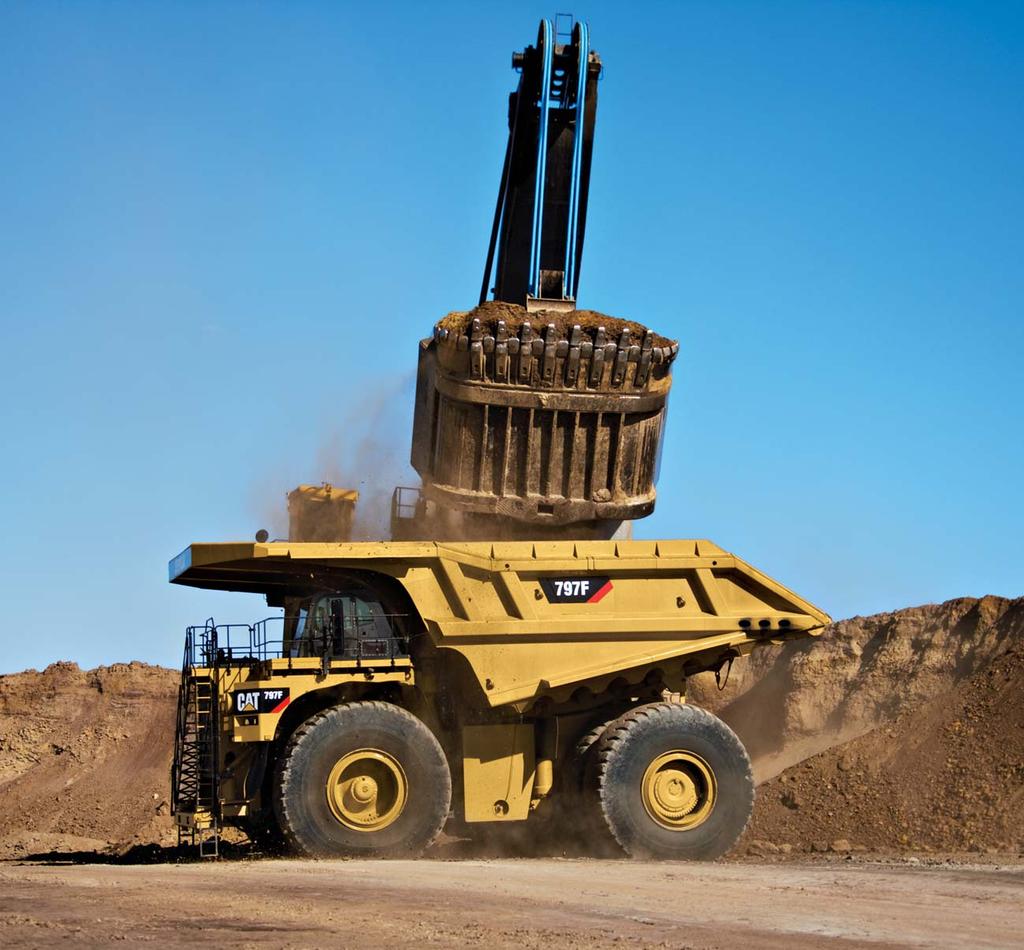797F Mining Truck Engine Weights Approximate Engine Model Cat C175-20 Gross Machine Operating Weight (GMW) 623 690 kg 1,375,000 lb Gross