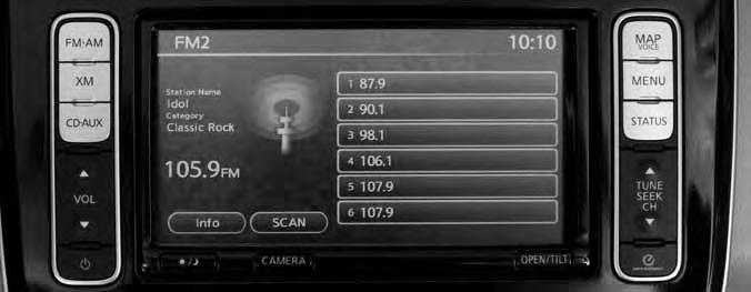 05 06 04 03 07 08 FM/AM/SiriusXM * SATELLITE RADIO WITH CD PLAYER (if so equipped) POwer BUTTON Press the button to turn the audio system on or off.