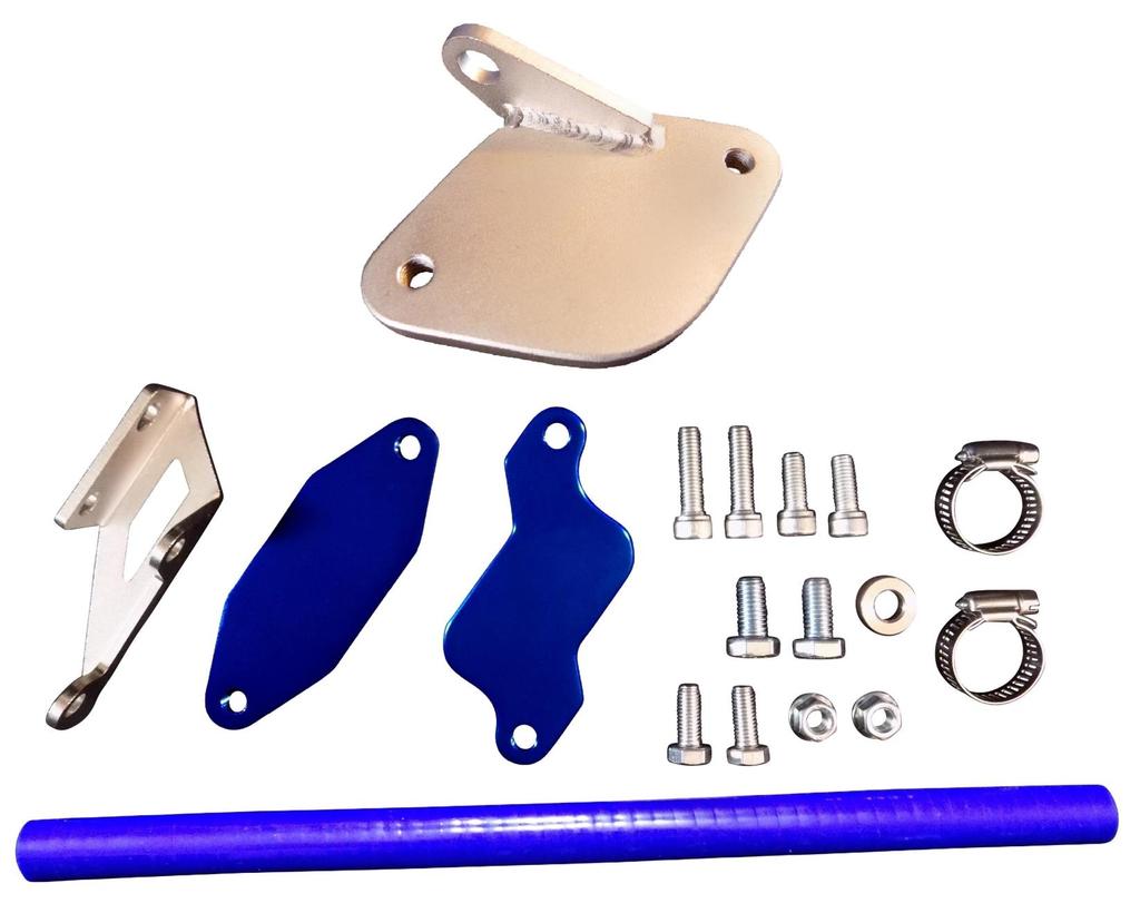 Includes: 1. Silicone Hose 2. EGR Block Off Plates 1.