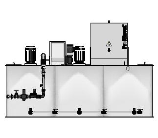 3.7 Polymer Preparation and Dosing Systems Ultromat 3.7.5 Ultromat ATR Continuous Flow System (with round tanks) Ready-for-use, assembled, automatic 3-chamber preparation system for powdery flocculants to prepare a 0.