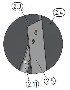 The tension rod (here: Item 2.11) is to be simply screwed to the respective tension plate (here: Item 2.5) using the provided screw material.