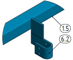 First, weld a ladder holding bracket (Item 6.2) to the lower cross-beam of the longitudinal framework with entry (Item 1.5).