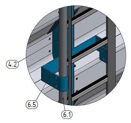 5) to the middle wall support with entry (Item 4.2). Figure 54 Position the mounting bracket for the ladder (Item 6.5) as shown in figure 55.