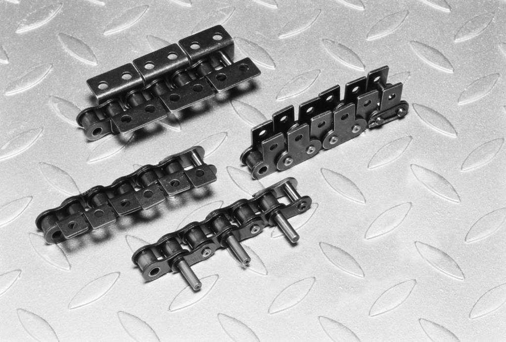 BS Simplex Chain - ISO 606 Standard Attachments Renold standard power transmission chain can be adapted for conveying duties by the fitment of attachments shown on these pages.