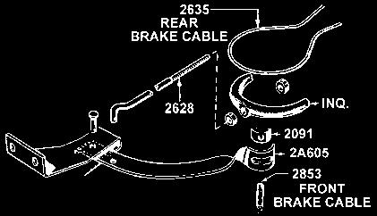 39 2853 CABLE - FRONT PARKING BRAKE (Replacement Type) *B5A-2853-D 52/56, All except Convertible.............. ea. 44.95 *B5A-2853-C 55/56, Convertible...................... ea. 44.95 B7A-2853-A 57/58, All.