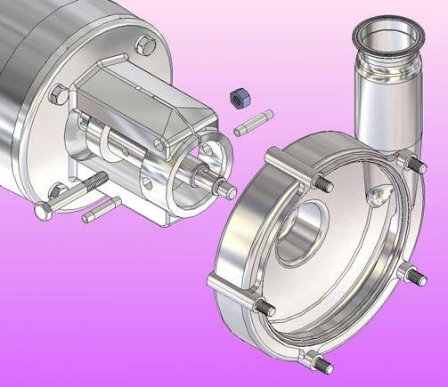hub into the flange. Rotate the housing to align it with the discharge piping.