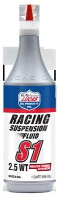 RACING SUSPENSION FLUID S1 & S2 Suspension Fluid Lucas Suspension Fluids were originally designed to optimize a consistent rebound range for IndyCar shocks.