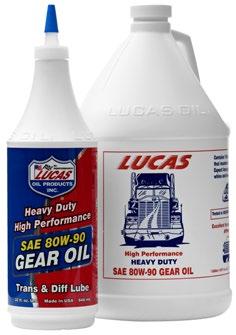 Racing Gear Oils Trans & Diff Gear Oils Heavy Duty Gear Oils COOLS & QUIETS. Lucas Heavy Duty Gear Oils are blended with an extra additive package, over and above the normal gear oil additives.