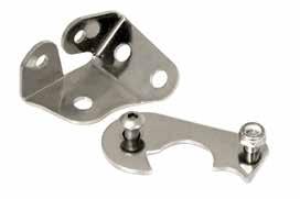 THROTTLE/KICKDOWN CABLE BRACKETS All Stainless, TH350 Ramjet... #13015... $71.95/ea. TRANSMISSION KICKDOWN LEVER ASSEMBLY 1955-56 Middle, V8.