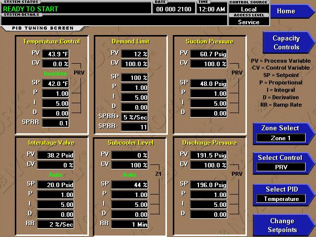 PID Tuning Screen 3 Figure 15 - PID Tuning Screen OVERVIEW This screen allows the PID tuning parameters to be set for each device configured for the system.