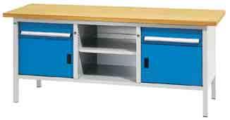 KWB Storage Benches Heavy Duty Workbench With Two Cupboards And Two Shelves WORKBENCHES & CABINETS Heavy Duty Workbench With Six Drawers GROUP 405 Drawer Capacity 100kg Uniformly Distributed Load