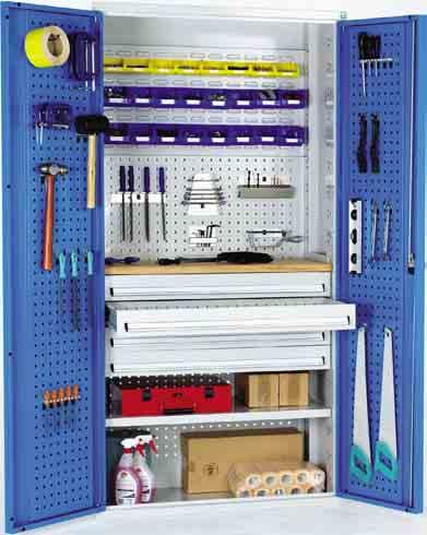 GROUP 405 PERFO STORAGE SYSTEM Heavy Duty Tool Storage System A range of free-standing upright cupboards of heavy gauge welded steel construction and a two part epoxy paint finish.