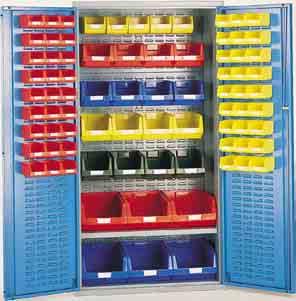 53 Louvred Cupboards These heavy duty cupboards provide a strong and secure component store.