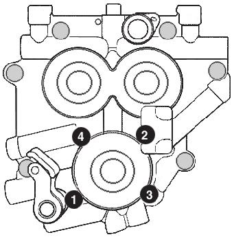 K- Following sequence shown, alternately loosen and remove oil pump bolts. See Figure 1 below left. L- Following sequence shown, alternately loosen and remove cam support plate bolts.
