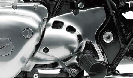 1 * The entire engine is a lustrous silver (either polished aluminium, with a clear coat finish, or chromed),