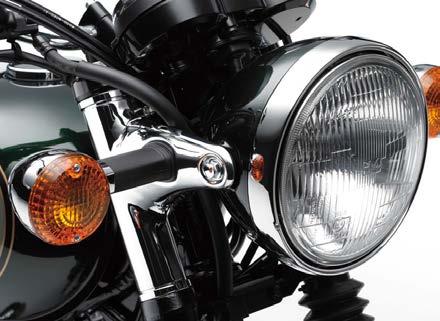 * Large headlamp is offset wonderfully by the speedometer and tachometer and simple console.