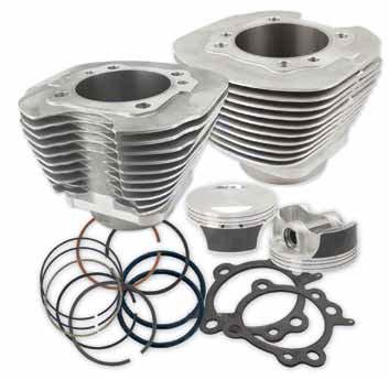 S&S TC Cylinder Kits S&S 4-1/8 Bore Twin Cam Style Cylinders and 92-1556 Series Pistons for 99-06 124 Engines The 92-1566 series pistons are 4-1/8 bore pistons originally designed for the S&S Super