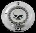 Vertical 44132 Pirate skull Black with chrome skull and