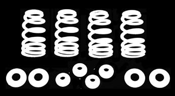 550 150-160 lb. 380 lb. @.550 Titanium 32157.550 150-160 lb. 380 lb. @.550 Steel Lightweight Racing Valve Spring Kit -Standard Springs Includes springs, retainers, keepers, and lower collars.