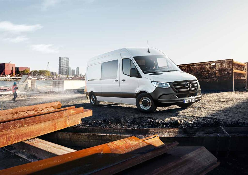 Product Features The face of the new Sprinter is enhanced by the addition of optional LED lighting in the traditional Mercedes-Benz style with eagle wing design daytime-running lights and the choice