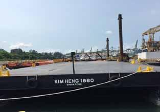 KIM HENG 1860 Deck Cargo Ballastable Tank Barge 180ft x 60ft x 12ft Deck Load 15T/M2 Classification : American Bureau Shpg ABS REG NO.