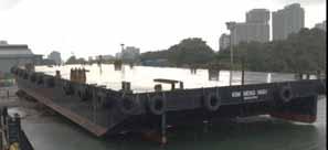 KIM HENG 1861 Deck Cargo Ballastable Tank Barge 180ft x 60ft x 12ft Deck Load 15T/M2 4 x 960mm Dia Spud Well Main Particulars : Classification: American Bureau Shipping FLAG : SINGAPORE Official No: