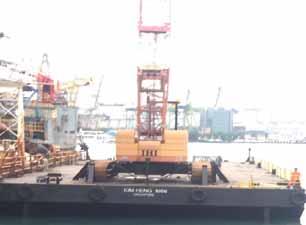 KIM HENG 1668 280-ton Crawler Crane Work Barge 160ft x 60ft x 12ft Deck Load 15T/M2 280T Crane IHI CCH 2800 Boom 45M Classification : DNV GL DNV GL REG NO.