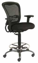 Drafting Chair with Arms Black Mesh