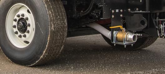 A standard advantage is a two-port design with a cover plate. Popular options include a sludge pump to remove material and a decant line to the front bumper.