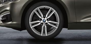 4 18" M light alloy wheels Double-spoke style 486 M These wheels, in Bicolour Ferric Grey and with a burnished finish, add a particularly sporty touch with their