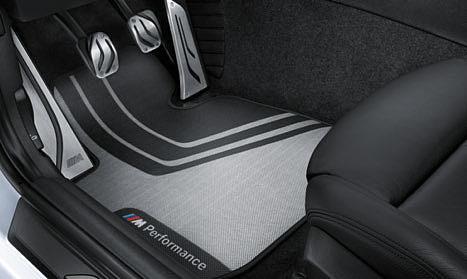 . M Performance floor mats With BMW M Performance lettering.