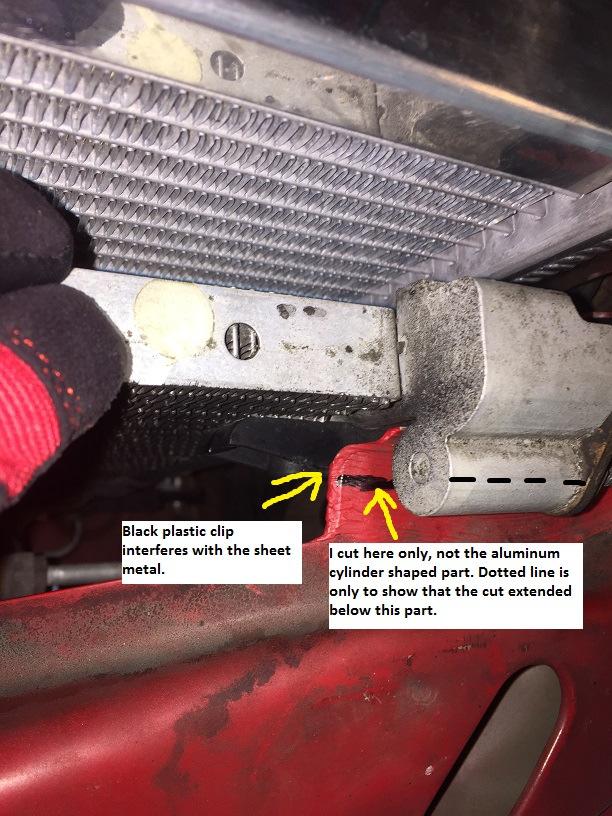 The next issue was more related to the car than the radiator. The larger radiator exaggerated what was already an issue, but could be worked around with the factory radiator.