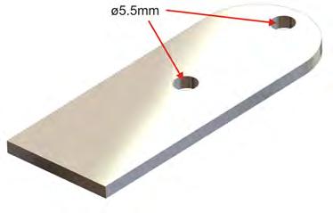 using a flat base plate (for example, see Figure 26: Suggested base plate for Remote) and two M5 x 8 bolts.