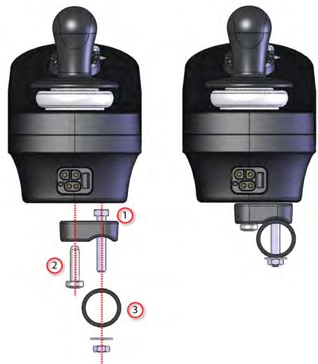 3. Attach the tube with M5 nuts and washers. Figure 28: REM060 mounting adaptor dimensions Figure 29: REM060 mounting adaptor fixing sequence See also: 11.