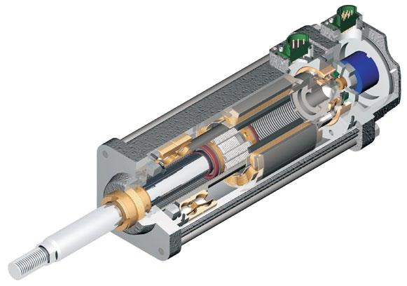 All GS Series actuators use a specially designed roller screw mechanism for converting electric motor power into linear motion within the actuator.