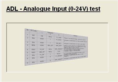 ADL - Analogue Input (0-5V) Test The EOL test does not verify the External Load Sensor but asks the operator to confirm that a check was carried out during the system checks and, if