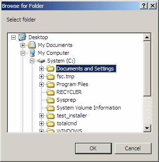 A standard Windows folder directory will be displayed where a folder may be created in the