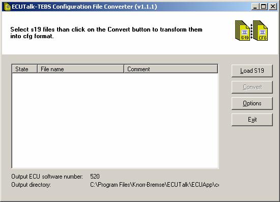 ECUtalk TEBS Configuration File Converter TEBS supports two different formats to enable configuration to take place: TEBS installed with pre 520 software utilises a *.s19 format.