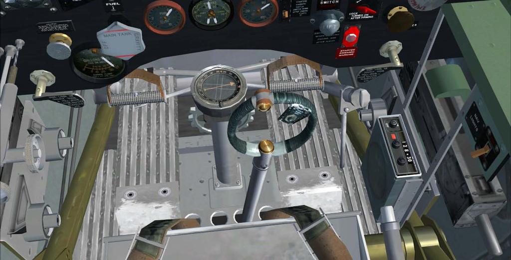 Cockpit floor 1 2 Figure 5 Key to Cockpit Floor: 1- Rudder Trim Wheel 2- Directional Compass Note: Scroll through the Virtual Cockpit Cameras (hit the A key when in VC mode) to the find the