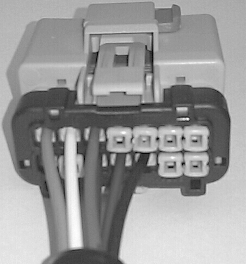 7 PLUG 6 PLUG 5 YELLOW 4 GREEN BLUE WHITE PLUG 4 PLUG PLUG BLACK PLUG 0 LT BLUE 9 BROWN 8 PLUG Figure 6. Remove the secondary lock from the Black female connector as described in step 6. 7.