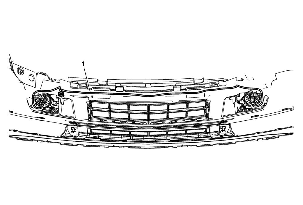 Secure the fog lamp harness (1) using cable ties, along the entire length every 200mm, to the